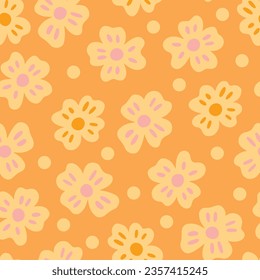 Opange flowers pattern.Can be printed on any material: package, merch, fabric, home.
