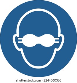 Opaque eye protection must be worn. Mandatory sign.