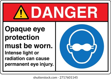 La Protección Ocular Opaca Debe Usarse Signo
La Luz Intensa o la Radiación Pueden Causar Lesión Ocular Permanente

Esta Imagen muestra un signo obligatorio de protección ocular diseñado para entornos industriales y profesionales en los que la exposición a la luz o la radiación de alta intensidad puede suponer un grave riesgo para la vista. El letrero indica claramente al personal que debe usar gafas protectoras opacas antes de entrar o trabajar en el área designada.

El mensaje es directo y fácil de entender, ya que ayuda a comunicar los requisitos del equipo de protección personal (EPP) en lugares donde hay peligros ópticos como láseres, arcos de soldadura, luz ultravioleta, fuentes infrarrojas o lámparas industriales brillantes. Una protección ocular adecuada ayuda a reducir el riesgo de quemaduras, daño retiniano y deterioro de la visión a largo plazo.