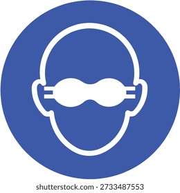 Opaque eye protection must be worn symbol sign. Mandatory Signs. Safety Equipment Symbols. Vector illustration, isolated on white background label.