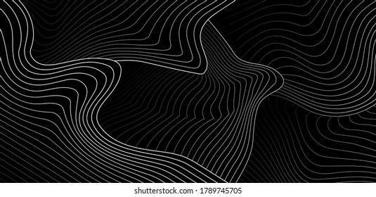 Opart fondo abstracto con líneas diagonales. Textura de rayas onduladas con efecto 3d. Elemento de diseño vectorial moderno.