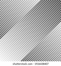 Opart abstract background with diagonal lines. Stylish monochrome striped texture with 3d effect. Modern vector design element.