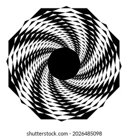 optisches, optisches Kunstelement mit innerer Rotation
