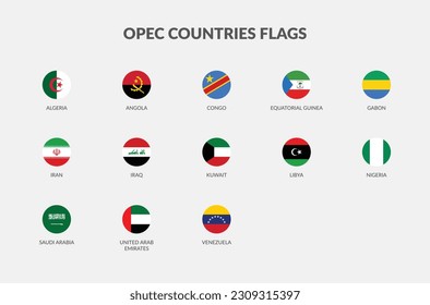Colección de iconos de la bandera de los países de la OPEP