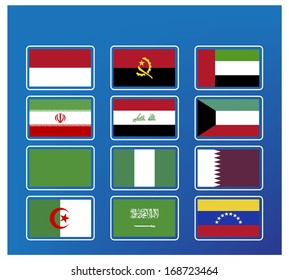 opec flag isolated on the white background