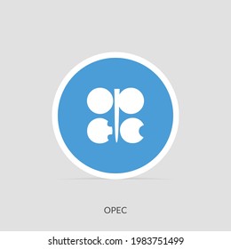 OPEC Round flag icon with shadow.