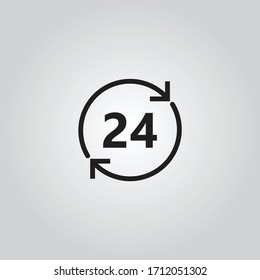 open 24 hours a day icon vector design 
