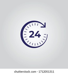 open 24 hours a day icon vector design 