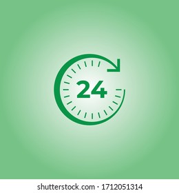 open 24 hours a day icon vector design 