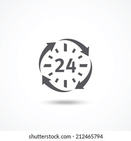 Open 24 hours a day icon