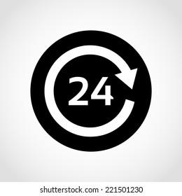 Open 24 hours a day Icon Isolated on White Background