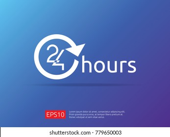 open 24 hours a day icon sign. isolated around circle symbol logo vector illustration
