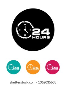 open 24 hours a day icons, vector