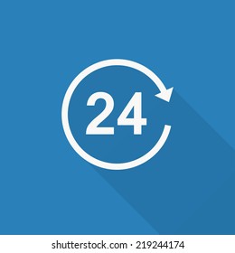 open 24 hours a day icons, vector illustration