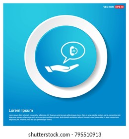 Open 24 hours icon Abstract Blue Web Sticker Button