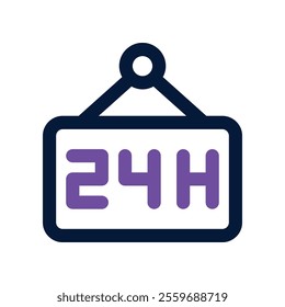 Open 24 Hours icon. vector dual tone icon for your website, mobile, presentation, and logo design.