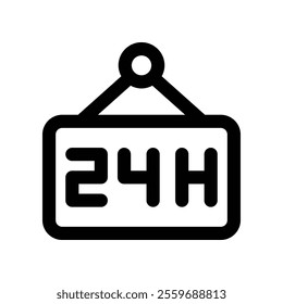 Open 24 Hours icon. vector line icon for your website, mobile, presentation, and logo design.