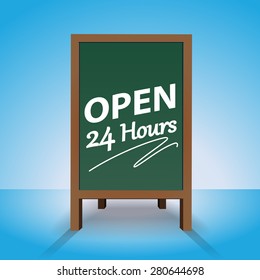 Open 24 hours sign 