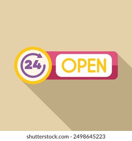 Open 24 hours sign indicating business operating around the clock