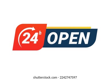 Abrir diseño vectorial de signo de 24 horas