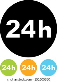 Open 24 hours vector icon isolated 