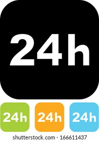 Open 24 hours vector icon isolated 