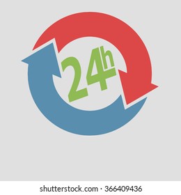 Open 24 hours vector icon