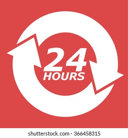 Open 24 hours vector icon