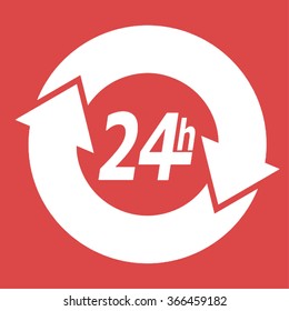 Open 24 hours vector icon