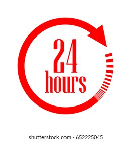 open 24 hours vector icon. Vector icon design.
