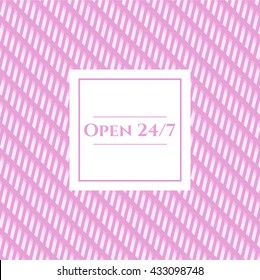 Open 24/7 card with nice design