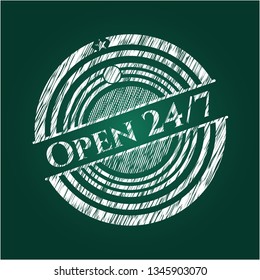 Open 24/7 chalk emblem