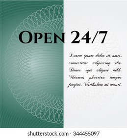 Open 24/7 colorful card