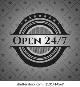 Open 24/7 dark emblem. Retro