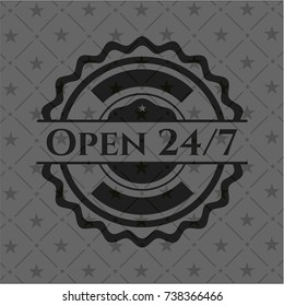 Open 24/7 dark emblem. Retro