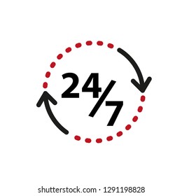 Open 24/7 hour vector template