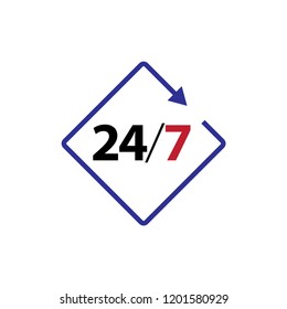Open 24/7 Icon Design Logo Template
