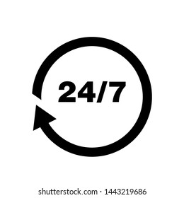 Open 24/7 Icon Vector design Logo Template