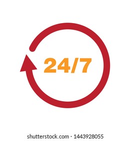 Open 24/7 Icon Vector design Logo Template