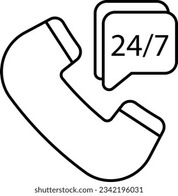  open 247 line icon design style