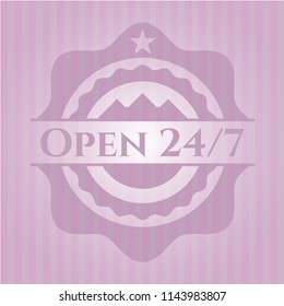 Open 24/7 pink emblem