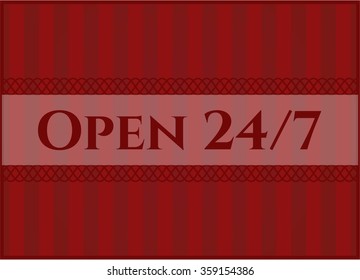 Open 24/7 poster or card