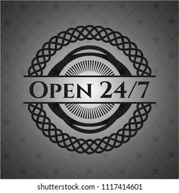 Open 24/7 realistic dark emblem