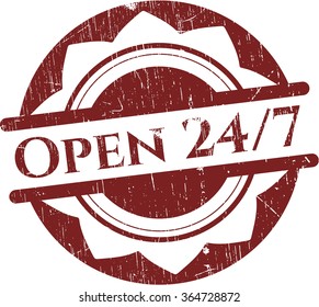Estampilla de textura de grunge de goma abierta las 24 horas del día