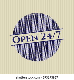 Estampilla de textura de grunge de goma abierta las 24 horas del día