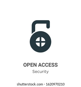 Open access glyph icon vector on white background. Flat vector open access icon symbol sign from modern security collection for mobile concept and web apps design.
