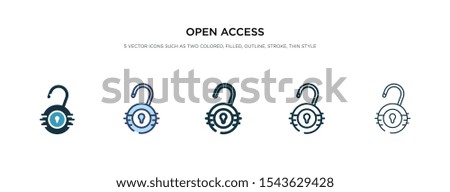 open access icon in different style vector illustration. two colored and black open access vector icons designed in filled, outline, line and stroke style can be used for web, mobile, ui