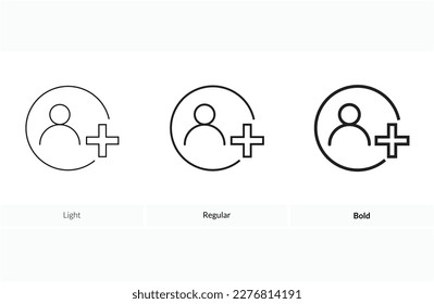  Open an account icon. Light, Regular And Bold style design isolated on white background