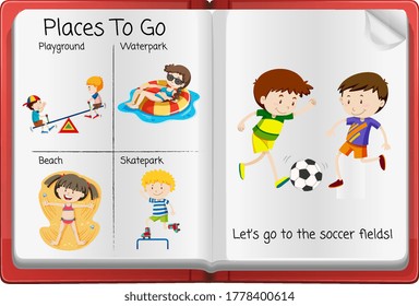 Open activity diary page  illustration