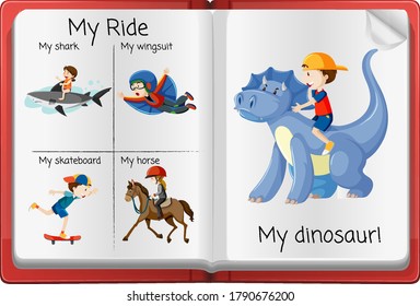 Open activity diary page  illustration